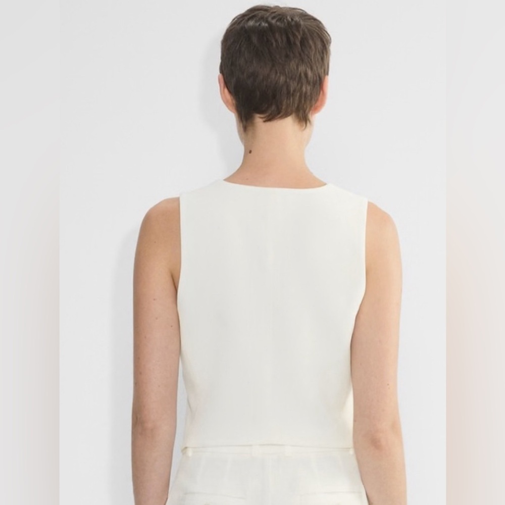 Babaton Aritzia Cream Deniro Vest Sleeveless Button Down Size 8 Eight Like New - Picture 2 of 10